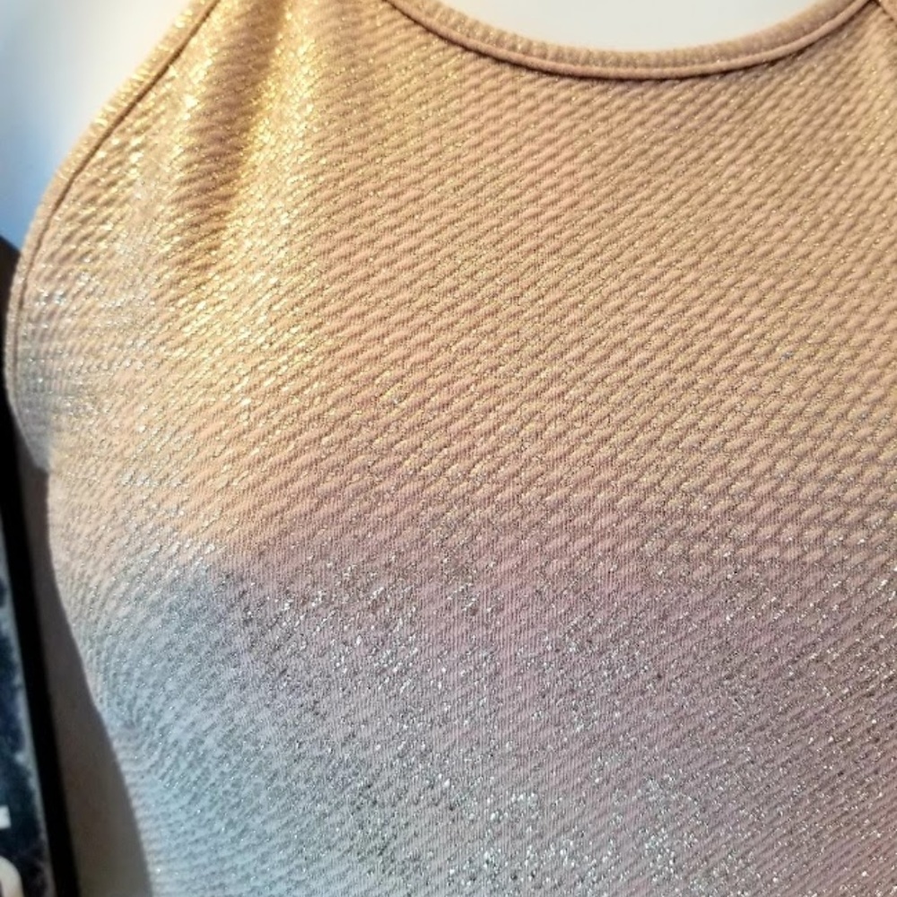 Sexy GOLD GLITZY Mini Skater DRESS ~ Soprano spree - Picture 4 of 8